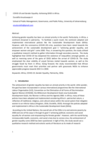 COVID-19 and Gender Equality: Achieving SDG5 in Africa.