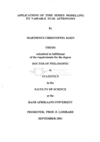 Applications of time series modelling to variable star astronomy