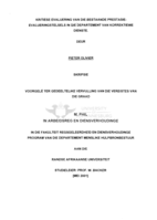 Kritiese evaluering van die bestaande prestasie-evalueringstelsels in die Departement van Korrektiewe Dienste