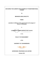 Exploring the elements and dynamics of transformational change