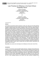 Lean practices for efficiency in the South African hospitality sector