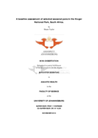 A baseline assessment of selected seasonal pans in the Kruger National Park, South Africa