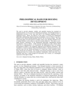 Philosophical basis for housing development