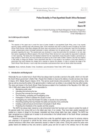 Police brutality in post-apartheid South Africa reviewed