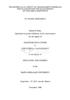 Frankness as an aspect of transparent feedback : implications for the management of teacher competence