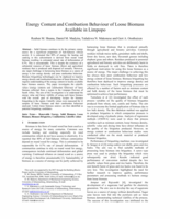 Energy content and combustion behaviour of loose biomass available in Limpopo
