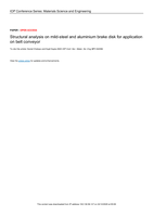Structural analysis on mild-steel and aluminium brake disk for application on belt conveyor