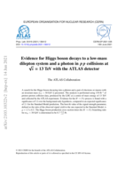 Evidence for Higgs boson decays to a low-mass dilepton system and a photon in 𝒑 𝒑 collisions at p √𝒔 = 13 TeV with the ATLAS detector