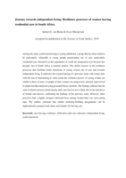 Journey towards independent living : resilience processes of women leaving residential care in South Africa