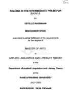Reading in the intermediate phase for Zulu L2
