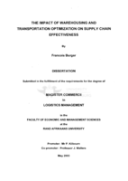 The impact of warehousing and transportation optimization on supply chain effectiveness