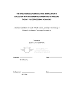 The effectiveness of cervical spine manipulation in conjunction with interferential current and ultrasound therapy for cervicogenic headaches