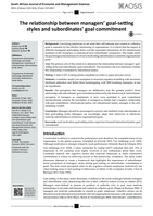 The relationship between managers’ goal-setting styles and subordinates’ goal commitment