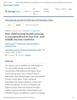 How child mental health training is conceptualized in four low- and middle-income countries