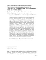 Challenges facing construction professionals’ compliance with continuing professional development (CPD) in South Africa