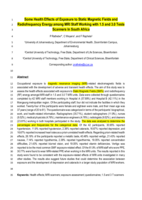 Some health effects of exposure to static magnetic fields and radiofrequency energy among MRI staff working with 1.5 and 3.0 Tesla scanners in South Africa