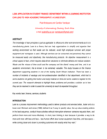 Lean application in student finance department within a learning institution can lead to high academic throughput: a case study.