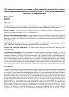 The impact of corporate governance on firm competitiveness and performance of small and medium enterprises in South Africa : a case of small and medium enterprises in Vanderbijlpark