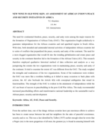 New wine in old wine skin : an assessment of African Union’s peace and security initiatives in Africa