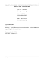 Exploring the barriers to effective strategy implementation in a petrochemical organisation