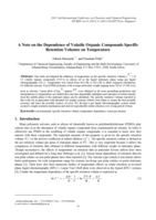 A note on the dependence of  volatile organic compounds specific retention volumes on temperature