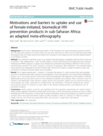 Motivations and barriers to uptake and use of female-initiated, biomedical HIV prevention products in sub-Saharan Africa: an adapted meta-ethnography