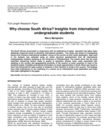 Why choose South Africa? Insights from international undergraduate students