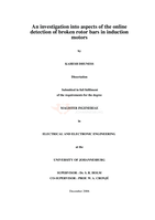 An investigation into aspects of the online detection of broken rotor bars in induction motors