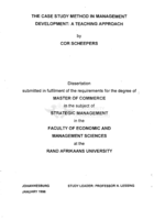 The case study method in management development : a teaching approach