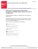 Bifurcation and hysteresis of flow pattern transition in a shallow molten silicon pool with Cz configuration