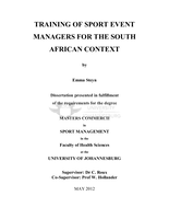 Training of sport event managers for the South African context