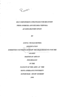 Self empowering strategies for recovery from anorexia and bulimia nervosa : an exploratory study