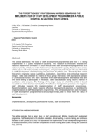 The perceptions of professional nurses regarding the implementation of staff development programmes in a public hospital in Gauteng, South Africa