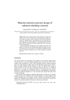 Material selection and mix design of radiation shielding concrete