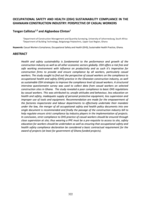 Occupational safety and health (OSH) sustainability  compliance  in the Ghanaian construction industry : perspective of casual workers