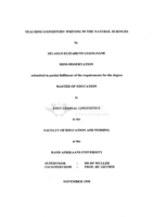 Teaching expository writing in the natural sciences