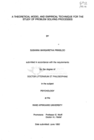 A theoretical model and empirical technique for the study of problem solving processes