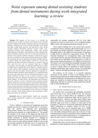 Noise exposure among dental assisting students from dental instruments during work-integrated learning : a review