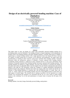 Design of an electrically powered bending machine : case of Zimbabwe