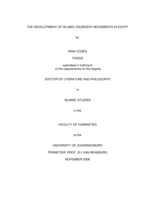 The development of Islamic [r]esurgent movements in Egypt