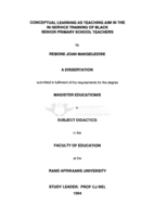 Conceptual learning as teaching aim in the in-service training of Black senior primary school teachers