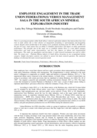 Employee engagement in the trade union federation(s) versus management saga in the South African mineral exploration industry