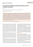 Is intentional publishing in predatory journals a form of scientific misconduct?
