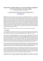 Fake narratives, dominant discourses : the role and influence of algorithms on the online South African land reform debate