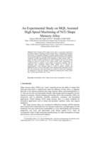 An experimental study on MQL assisted high speed machining of NiTi shape memory alloy