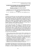 An improved filter media test for troubleshooting and rehabilitation of problem filters