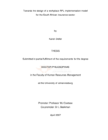 Towards the design of a workplace RPL implementation model for the South African insurance sector