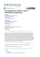 Investigating the business value of information management