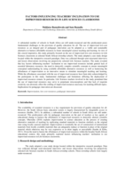 Factors influencing teachers’ inclination to use improvised resources in life sciences classrooms