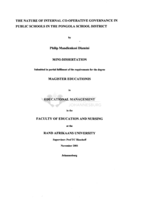 The nature of internal co-operative governance in public schools in the Pongola school district